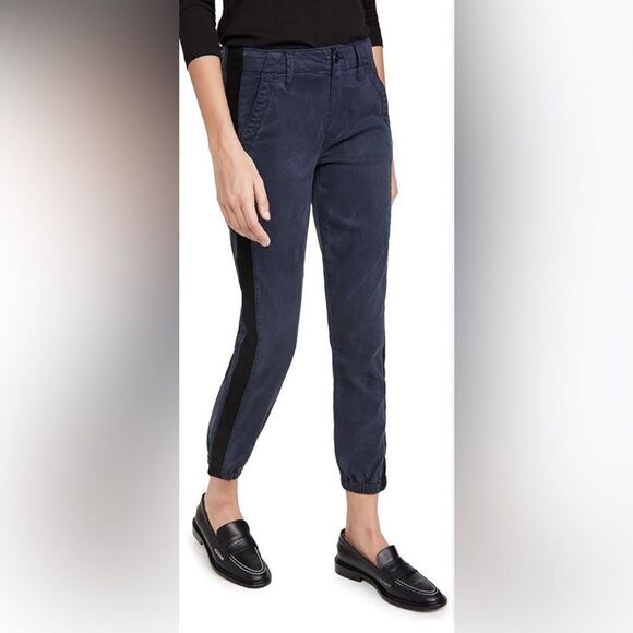 PAIGE Mayslie Jogger in navy with black velvet side stripe utility cargo pant 28 - Picture 10 of 10